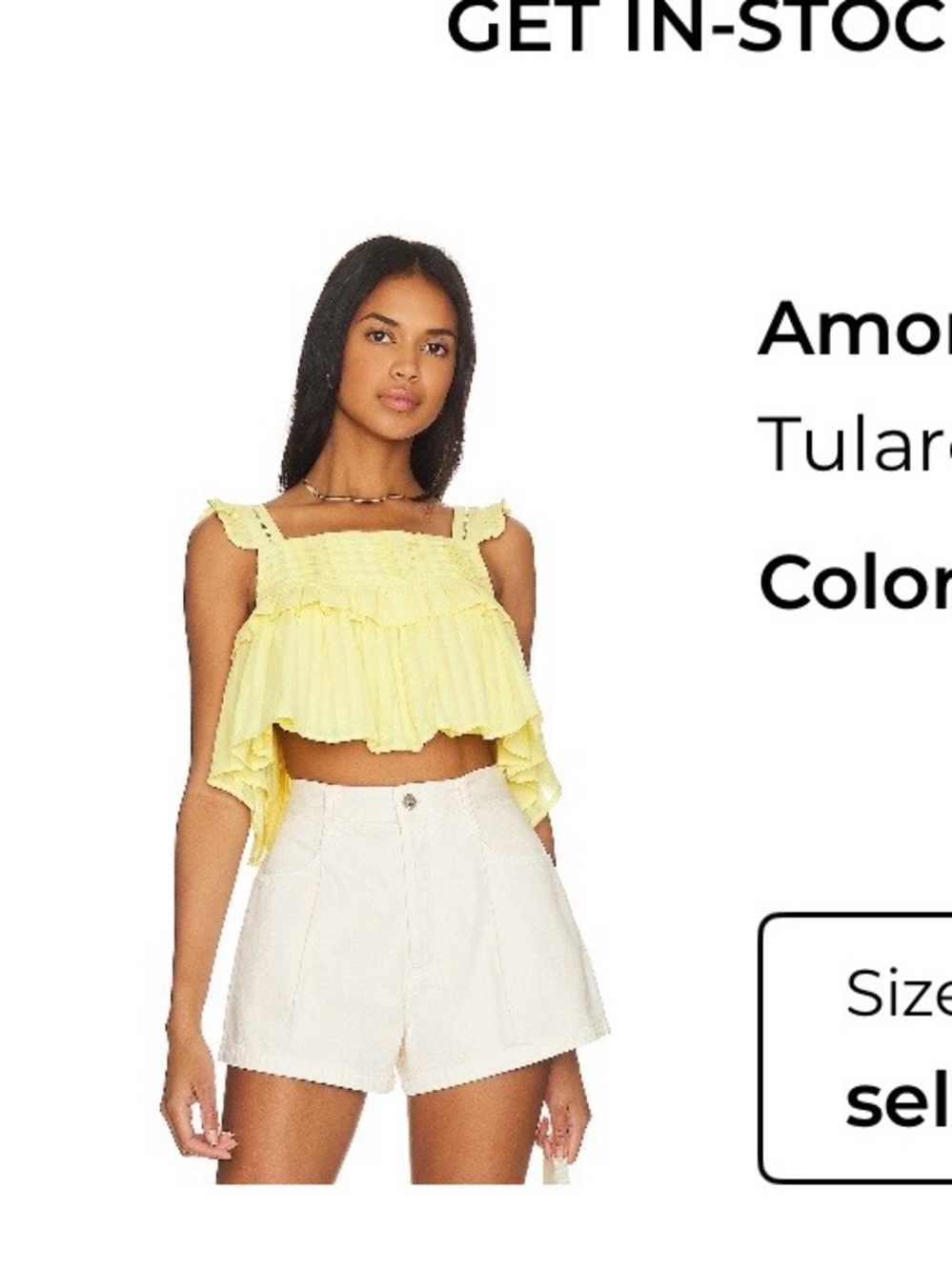 Cropped Yellow Ruffled Tank Top - Lightweight Summer Top